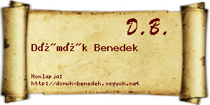 Dömök Benedek névjegykártya