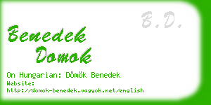 benedek domok business card